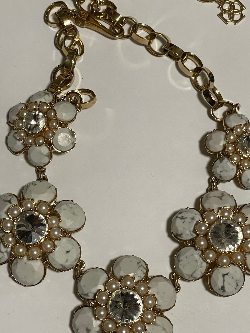 Ann Taylor 3D Floral Graduated Statement Necklace 22in