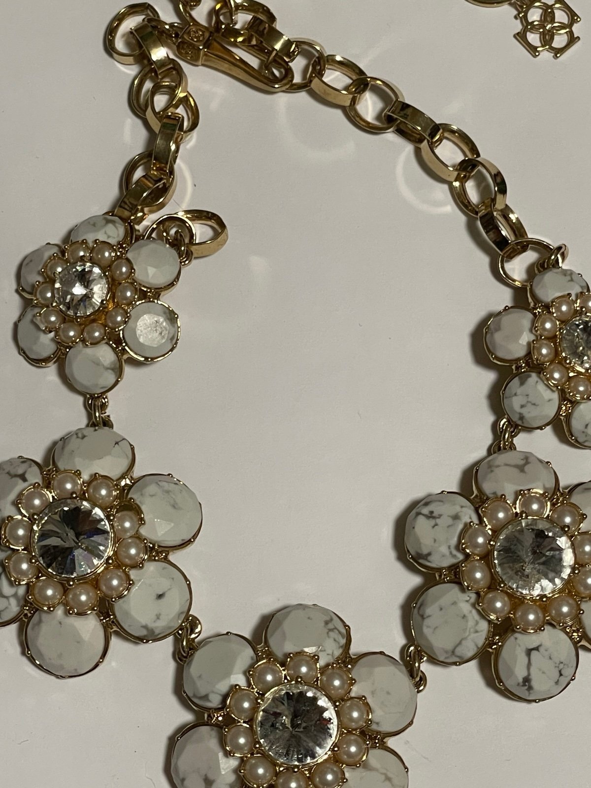 Ann Taylor 3D Floral Graduated Statement Necklace 22in