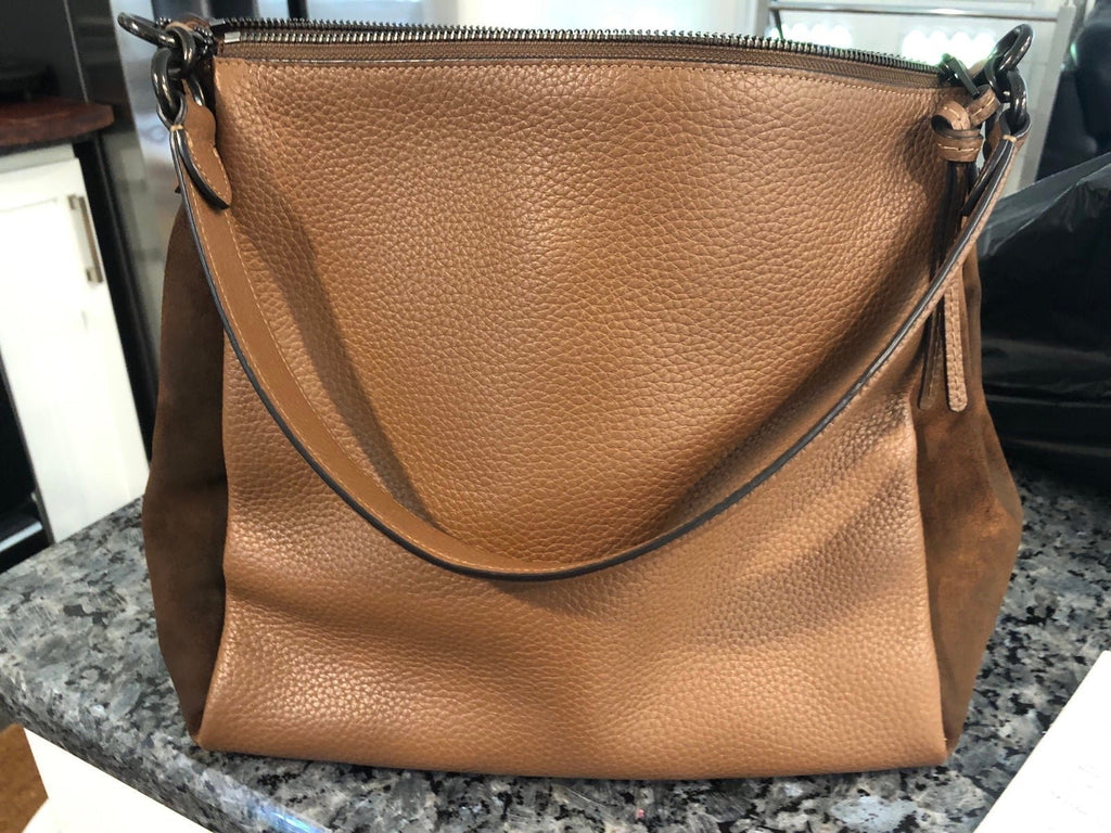 Coach Shay Pebbled Leather and Suede Shoulder Bag- preloved /Purse