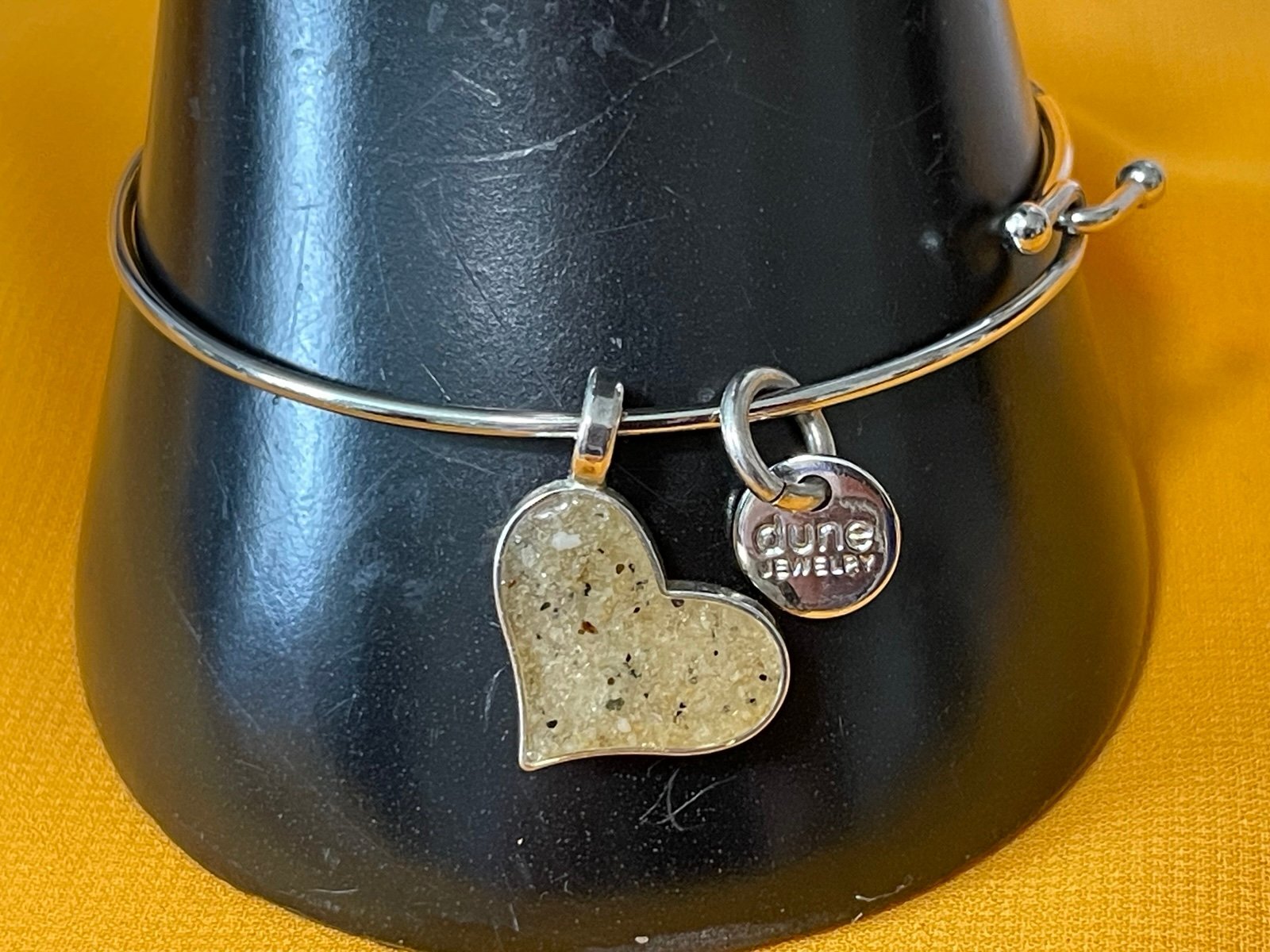 Dune Handmade Heart Charm Beach Bangle Bracelet