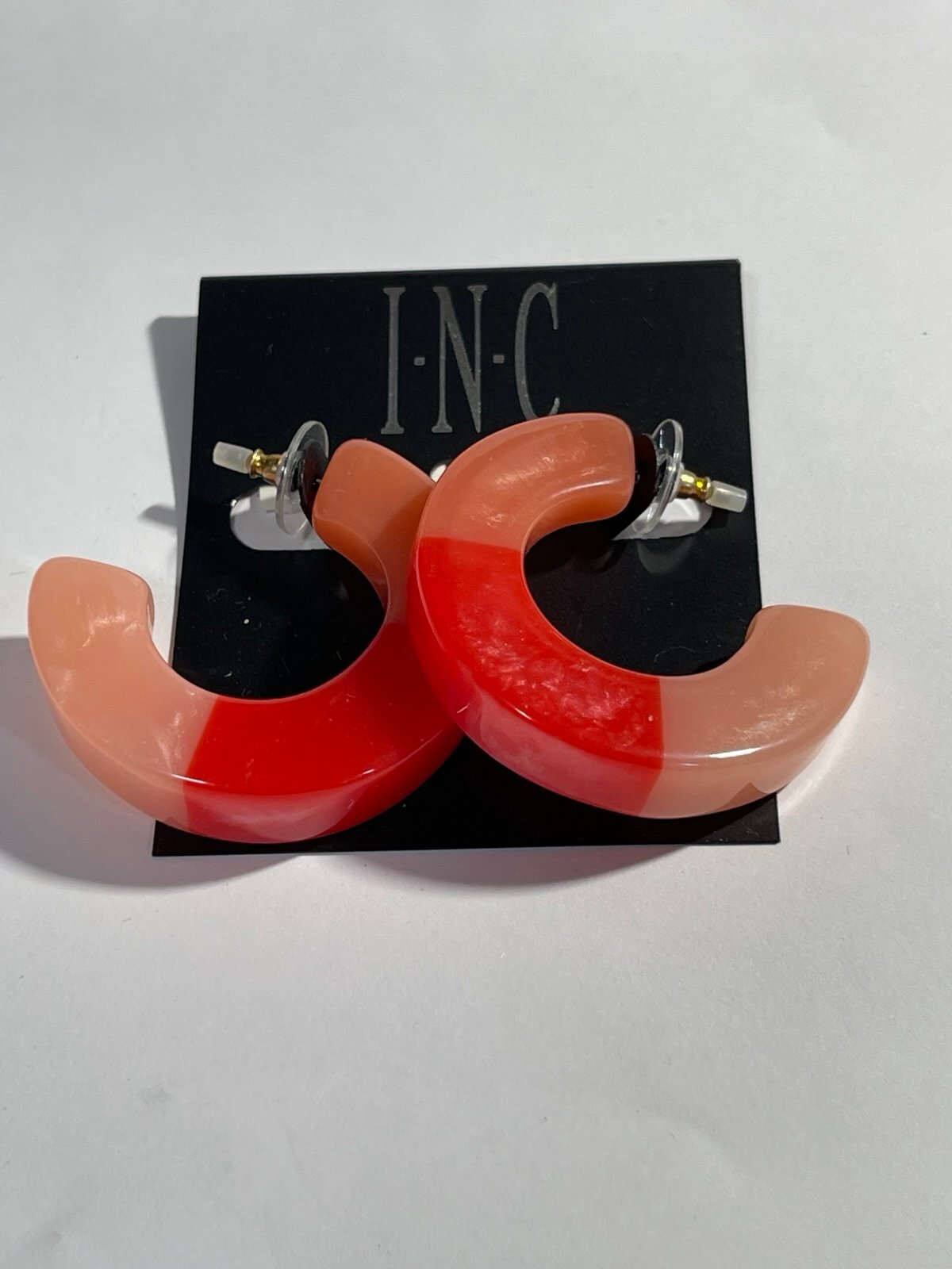 INC International Concepts Acrylic Multicolored Hoop Earrings Never Worn
