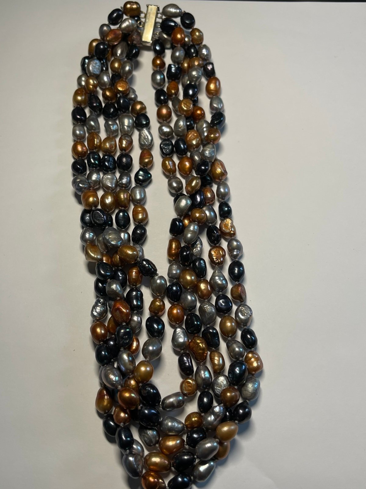 19” Sterling Freshwater Pearl Multi-strand Necklace