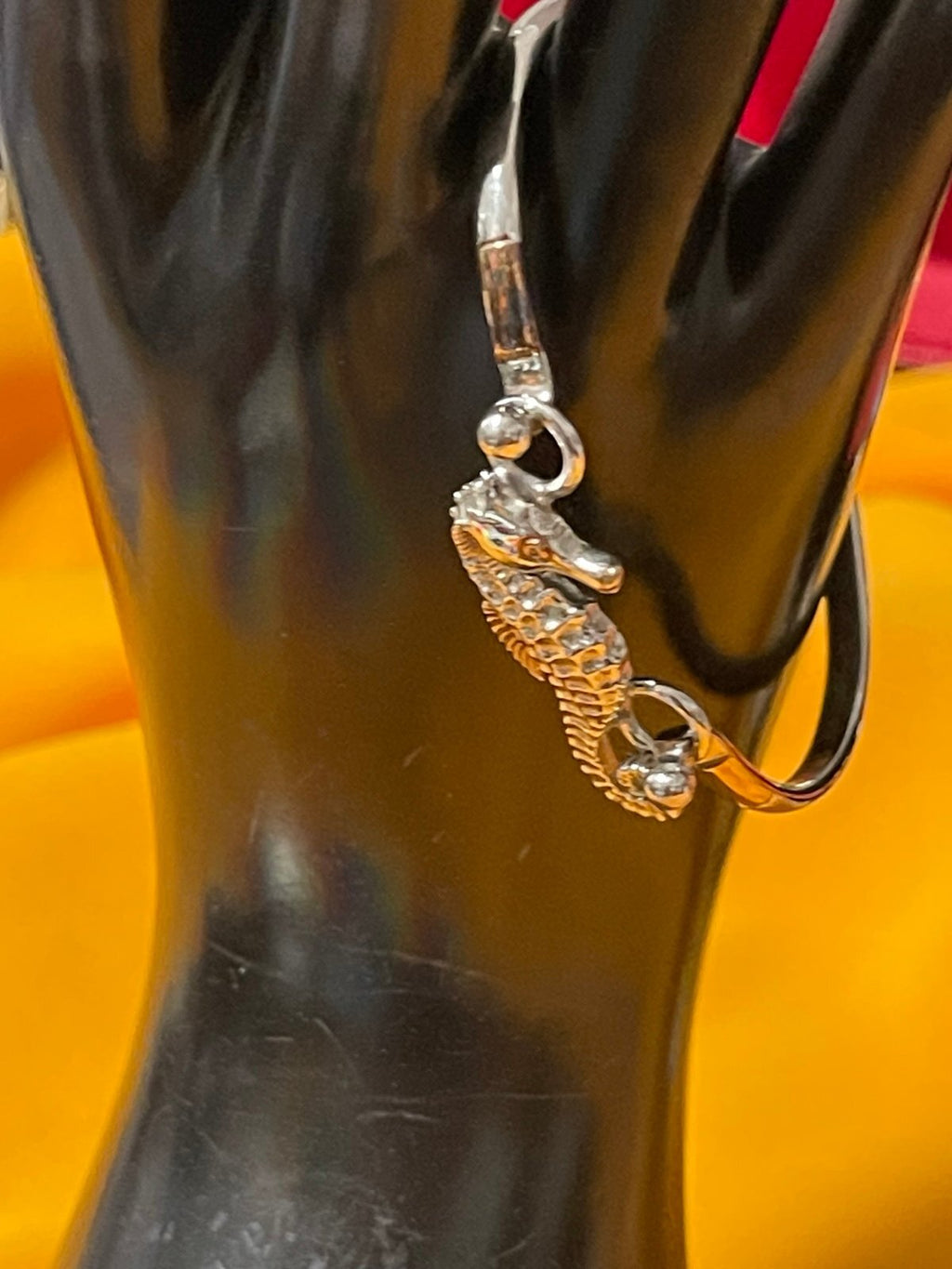 Kovel Sterling Seahorse Topper & Bangle Bracelet