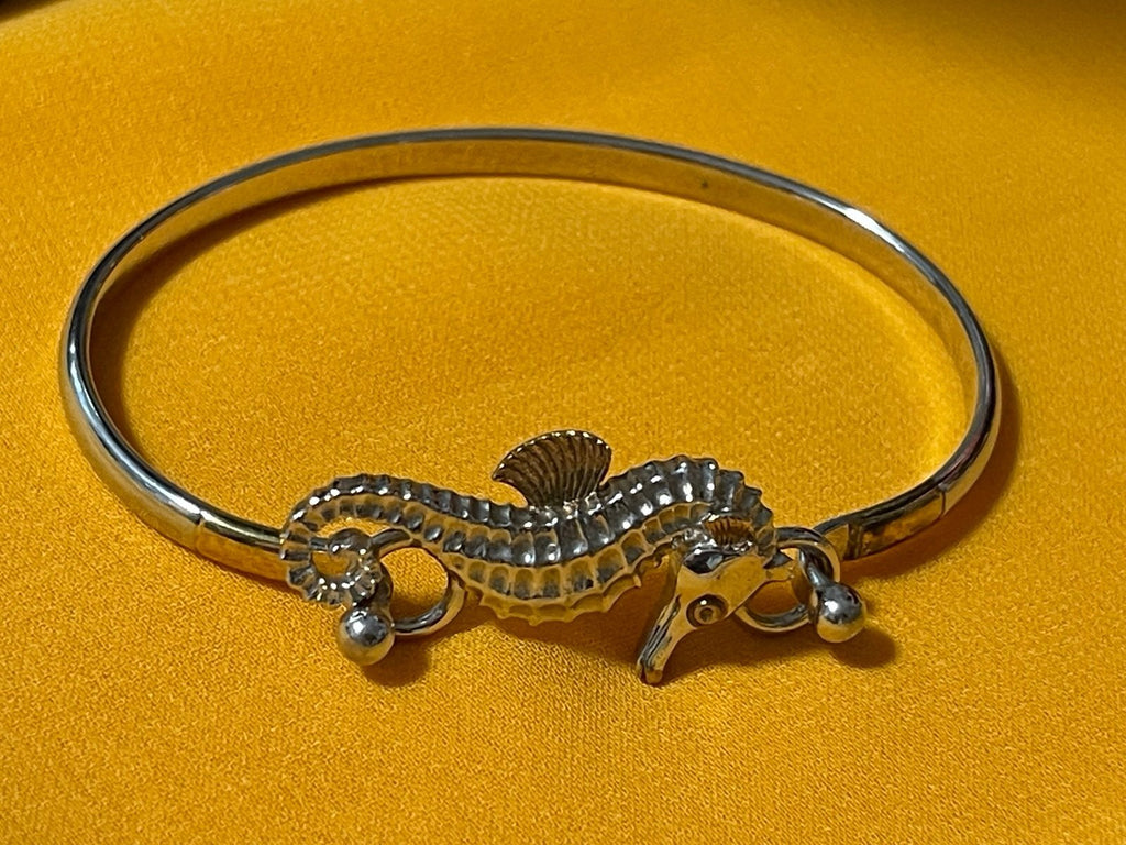 Kovel Sterling Seahorse Topper & Bangle Bracelet