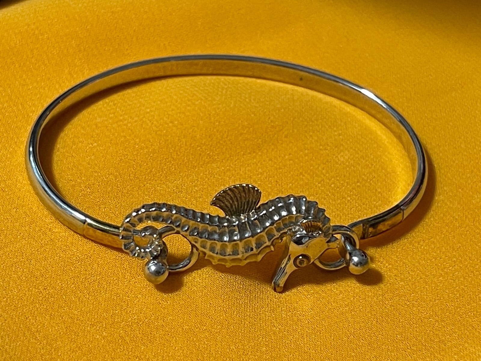 Kovel Sterling Seahorse Topper & Bangle Bracelet