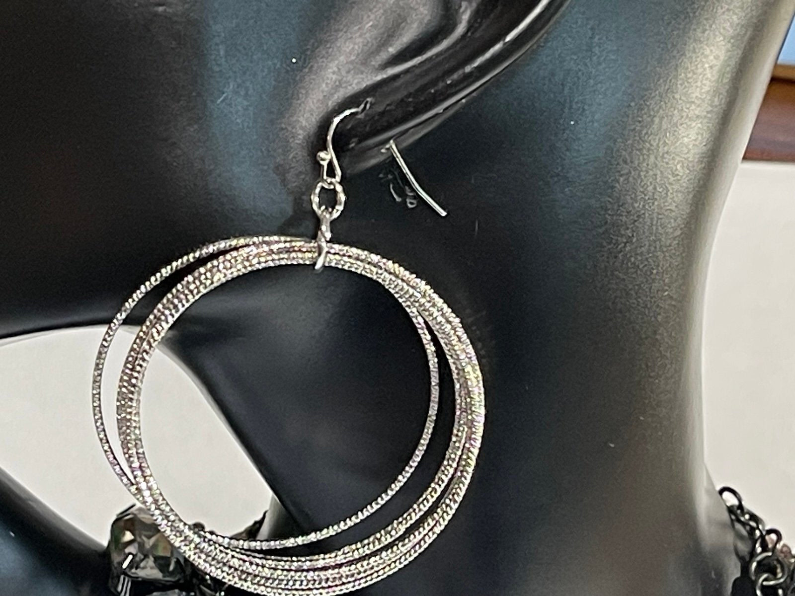 Thalia Sodi Silvertone Hoop EarringsNever Worn
