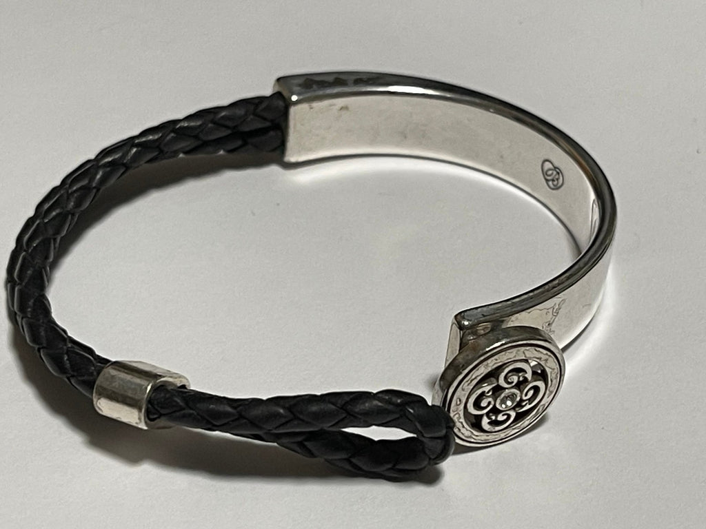Brighton Black Braid and Silvertone Bracelet