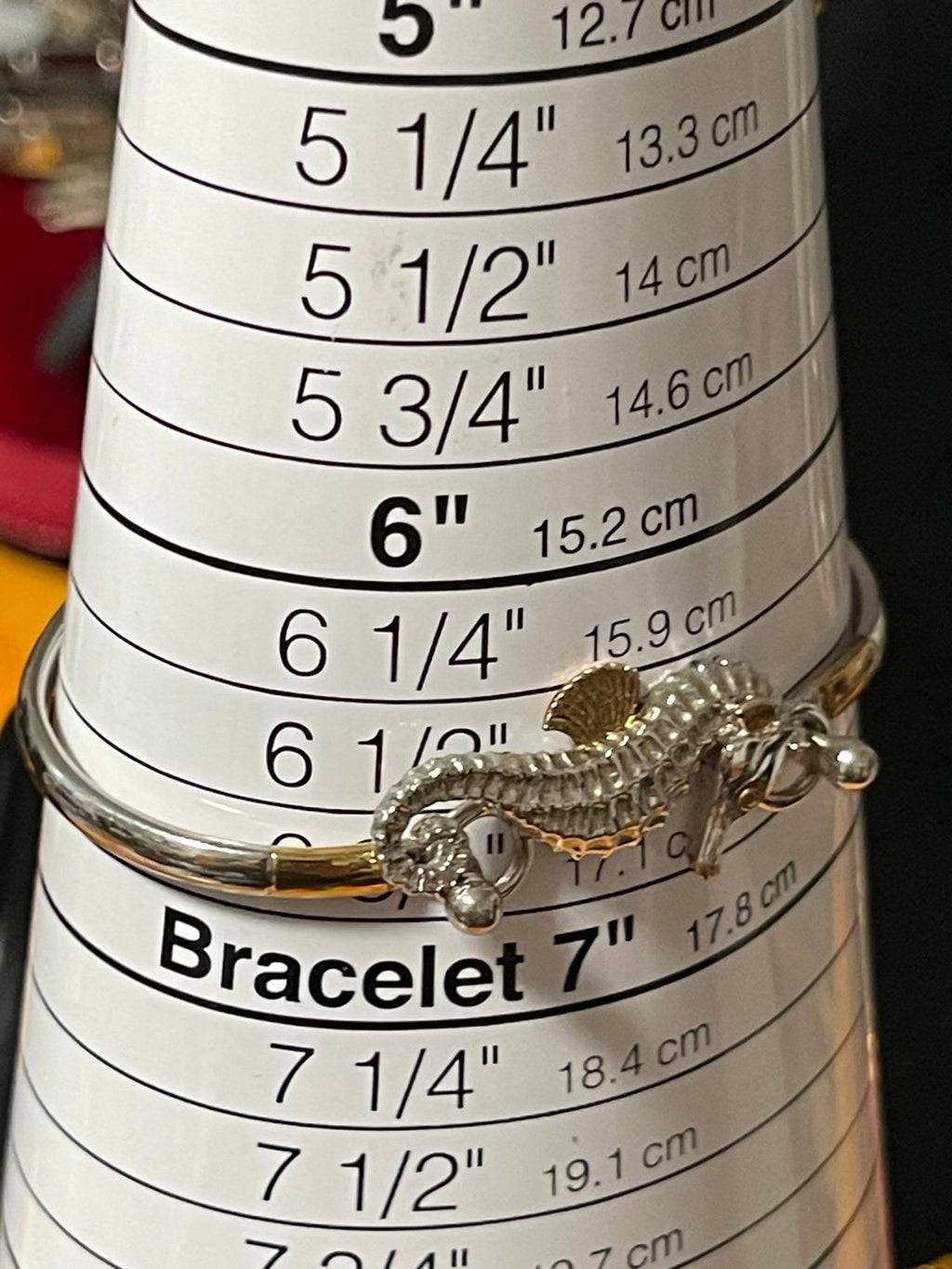 Kovel Sterling Seahorse Topper & Bangle Bracelet