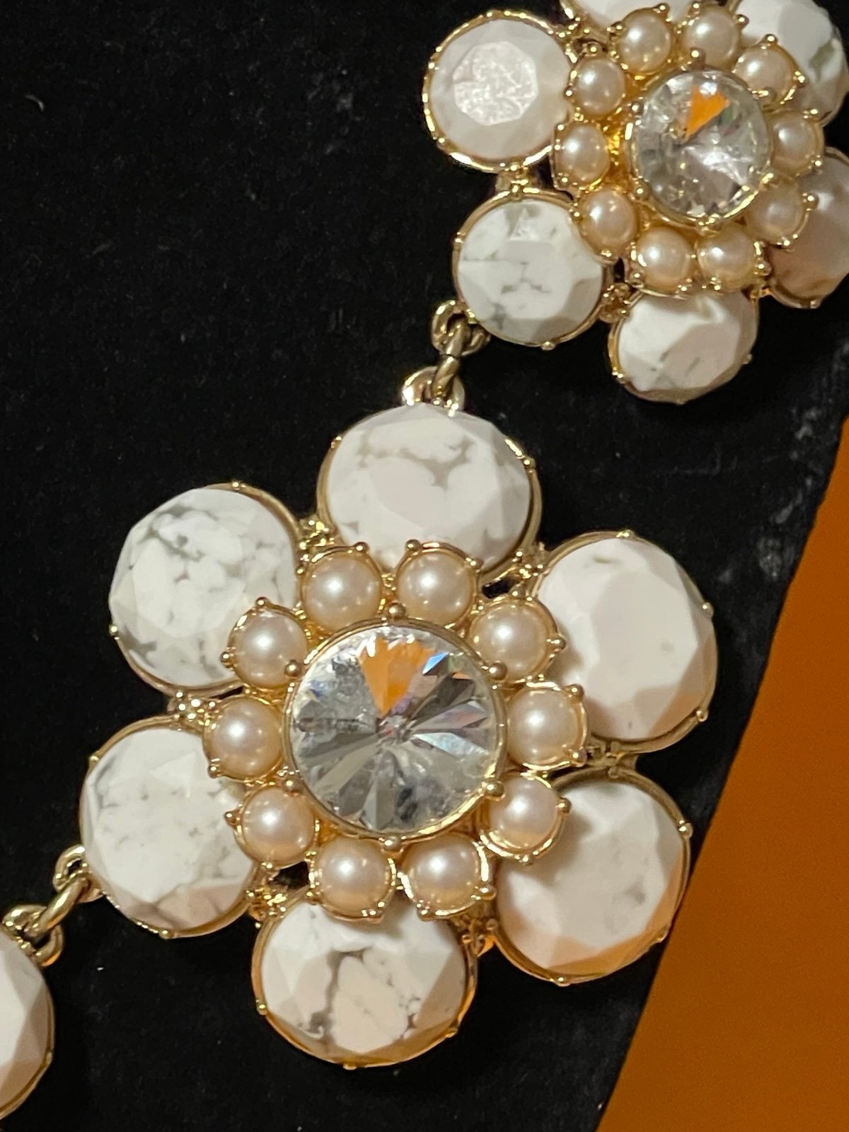 Ann Taylor 3D Floral Graduated Statement Necklace 22in