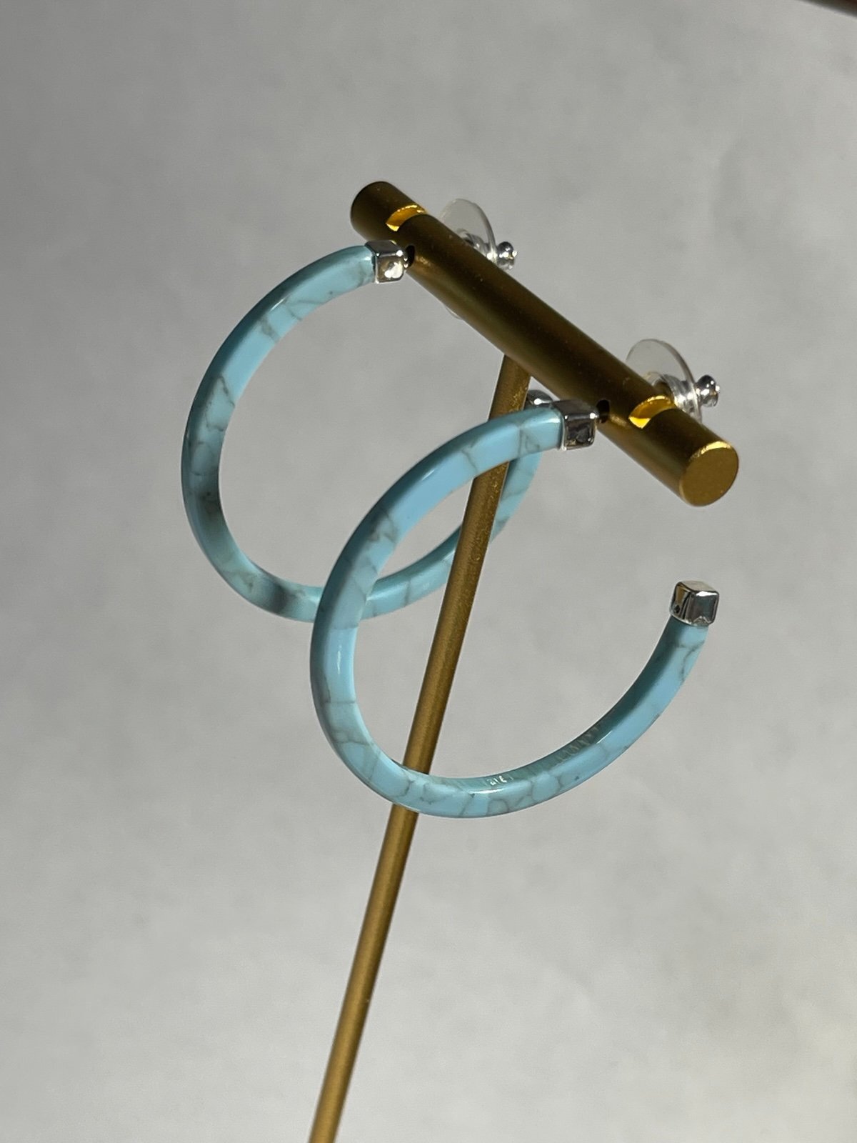 Ralph Lauren Blue ‘Marbled’ Hoop Earrings