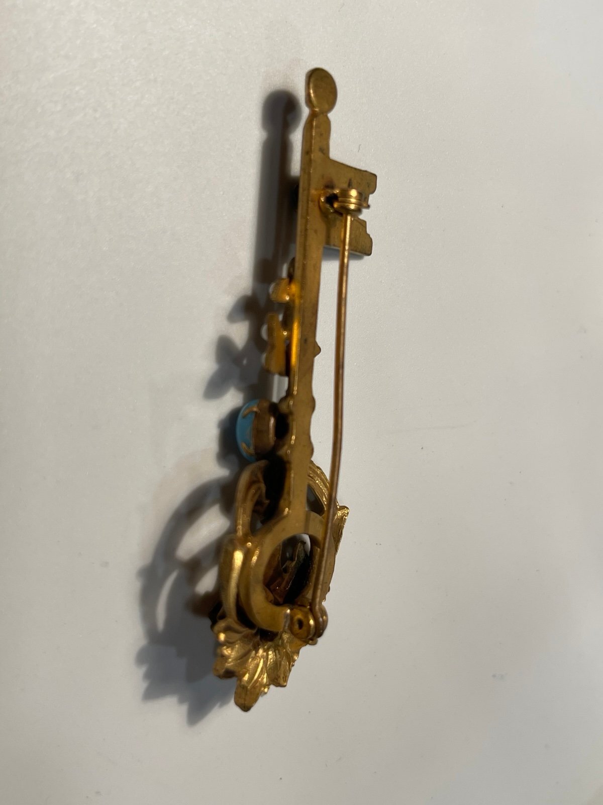 Vintage Coro Goldtone Key Brooch