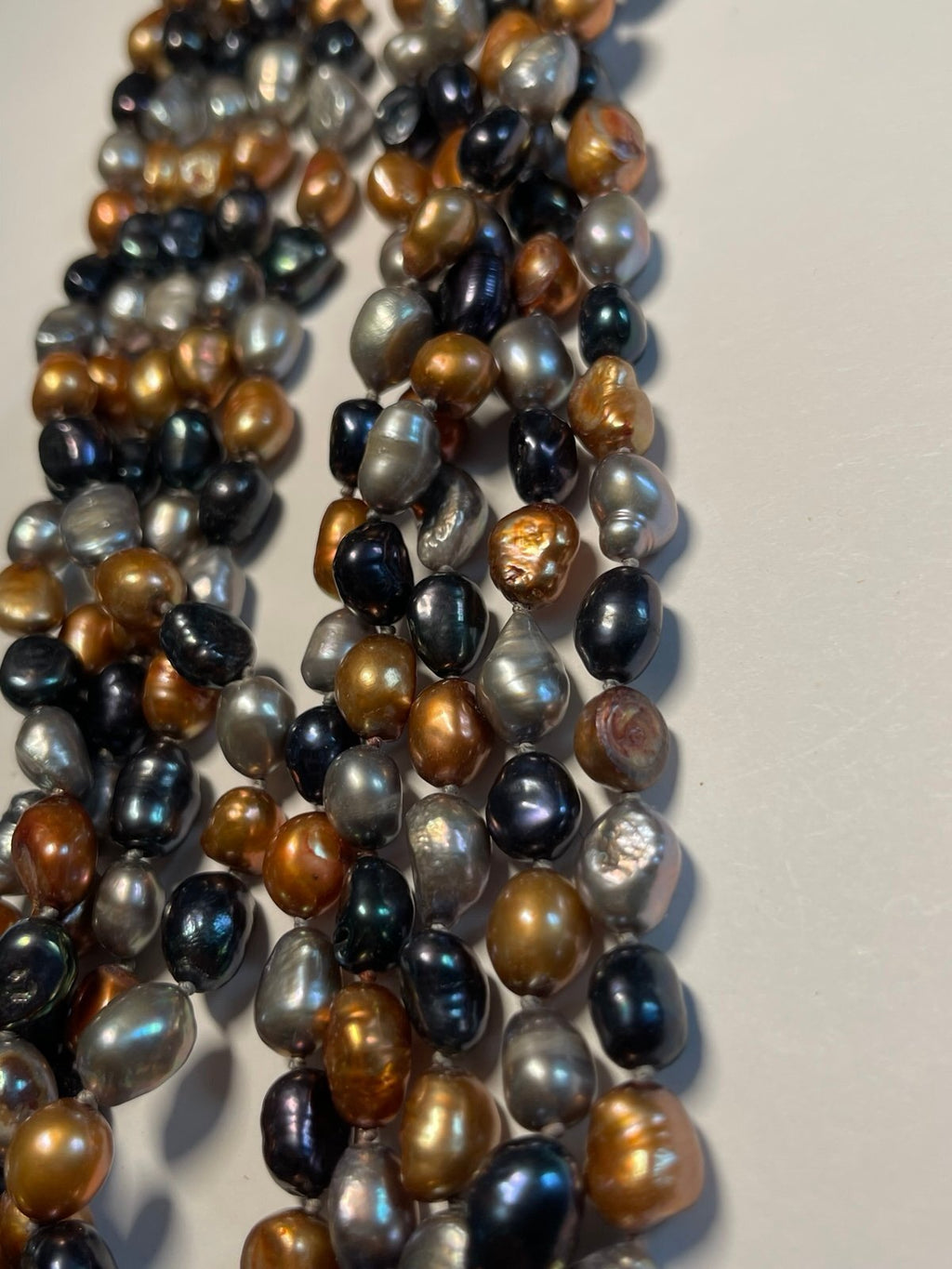 19” Sterling Freshwater Pearl Multi-strand Necklace