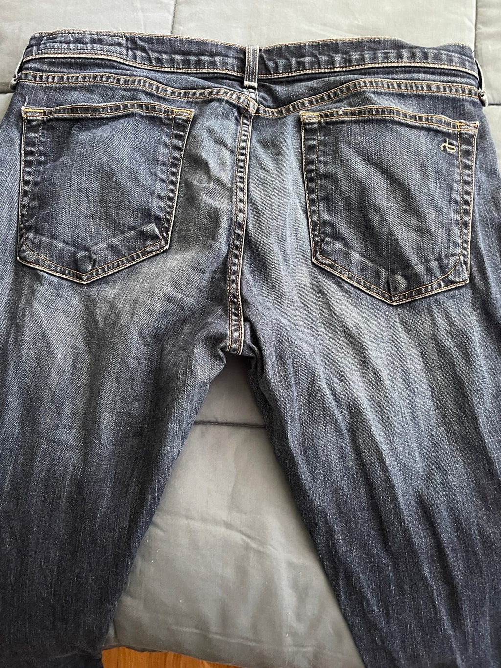 rag & bone Yesler Raw Hem Skinny Jeans Size 31 Dark Wash Stretch Made in USA