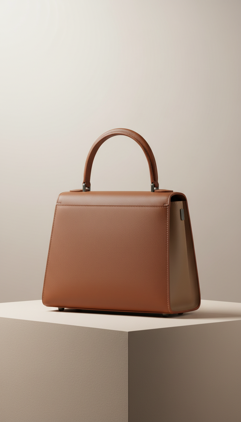 Structured Leather Top-Handle Handbag