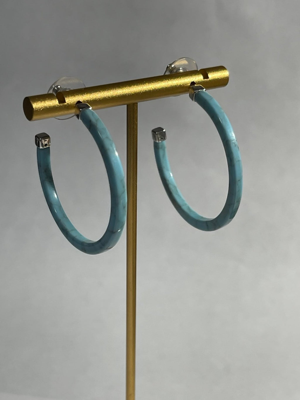 Ralph Lauren Blue ‘Marbled’ Hoop Earrings