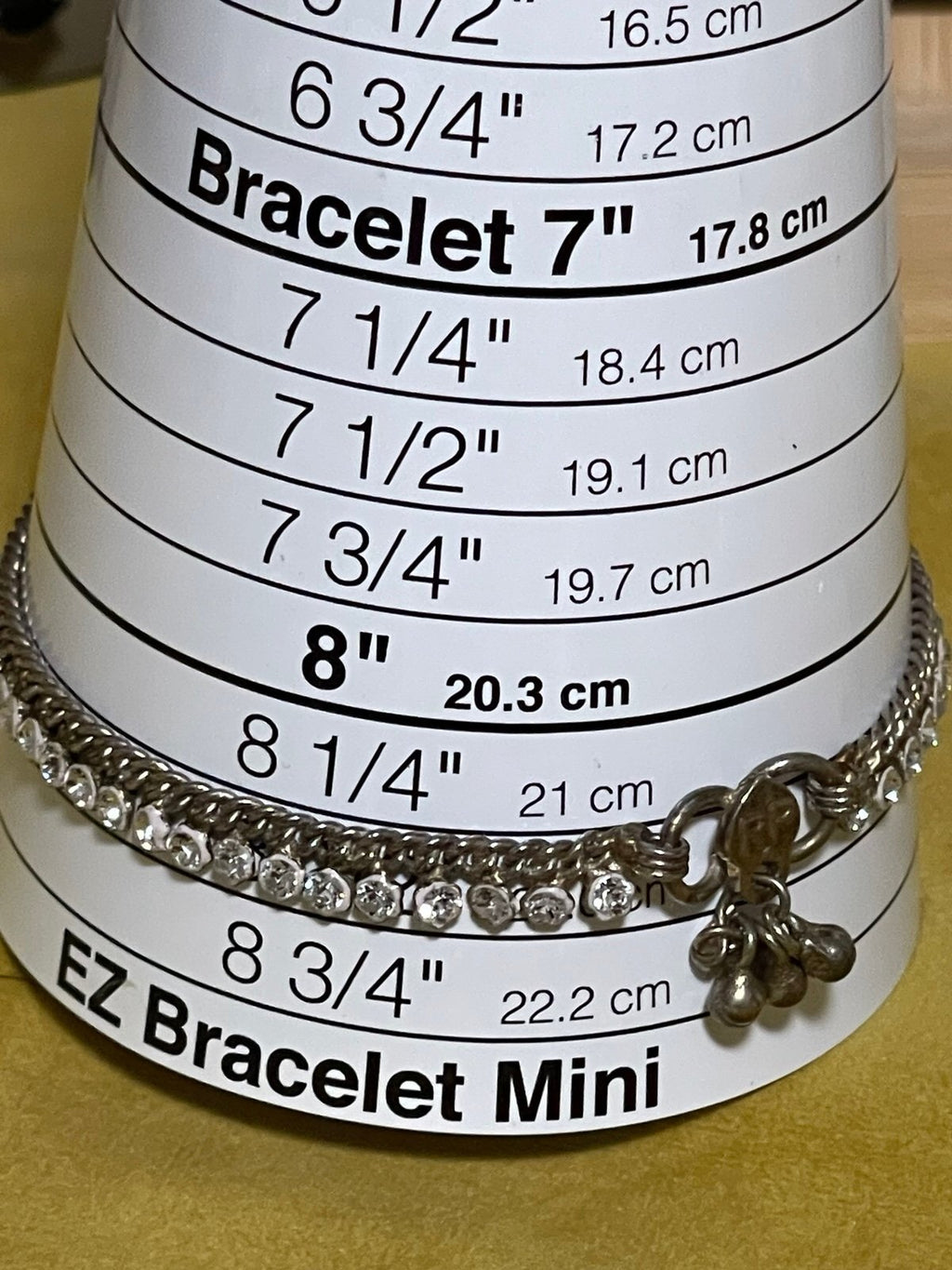 Vintage Asian Tribal Silver Toned Payal Anklet w\Dangle Rhinestones