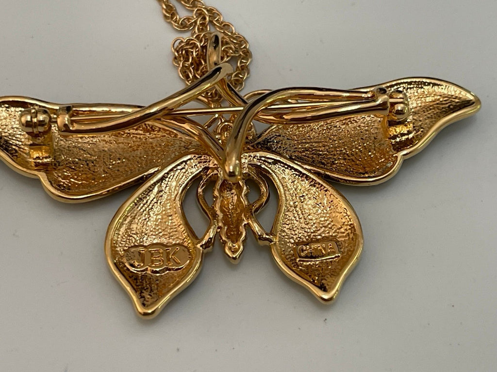 Jacqueline Bouvier Kennedy (JBK) Butterfly Brooch/Pin/Pendant with 21-Inch Chain
