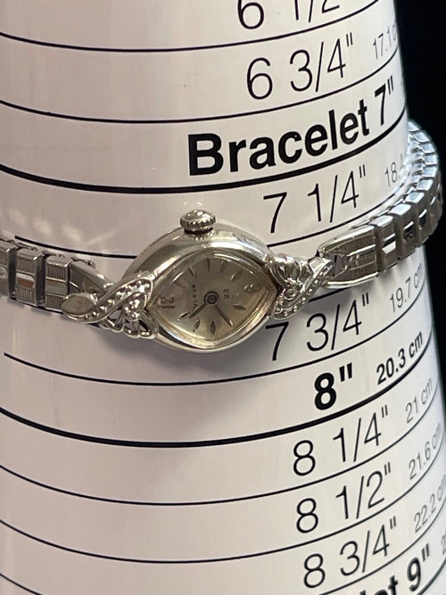 1964 Bulova 23Jewel Diamond Watch 10K White Gold Plate