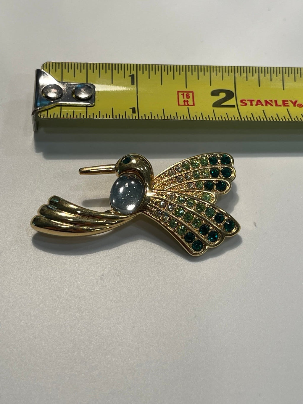 Vintage Monet Jelly Belly Hummingbird Rhinestone Brooch/Pin