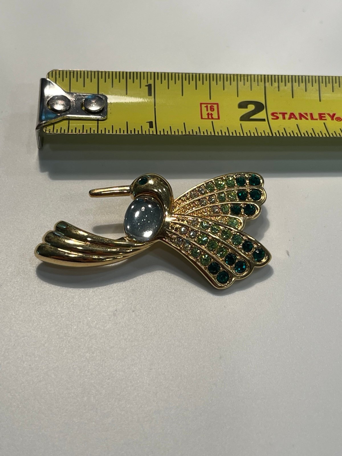 Vintage Monet Jelly Belly Hummingbird Rhinestone Brooch/Pin