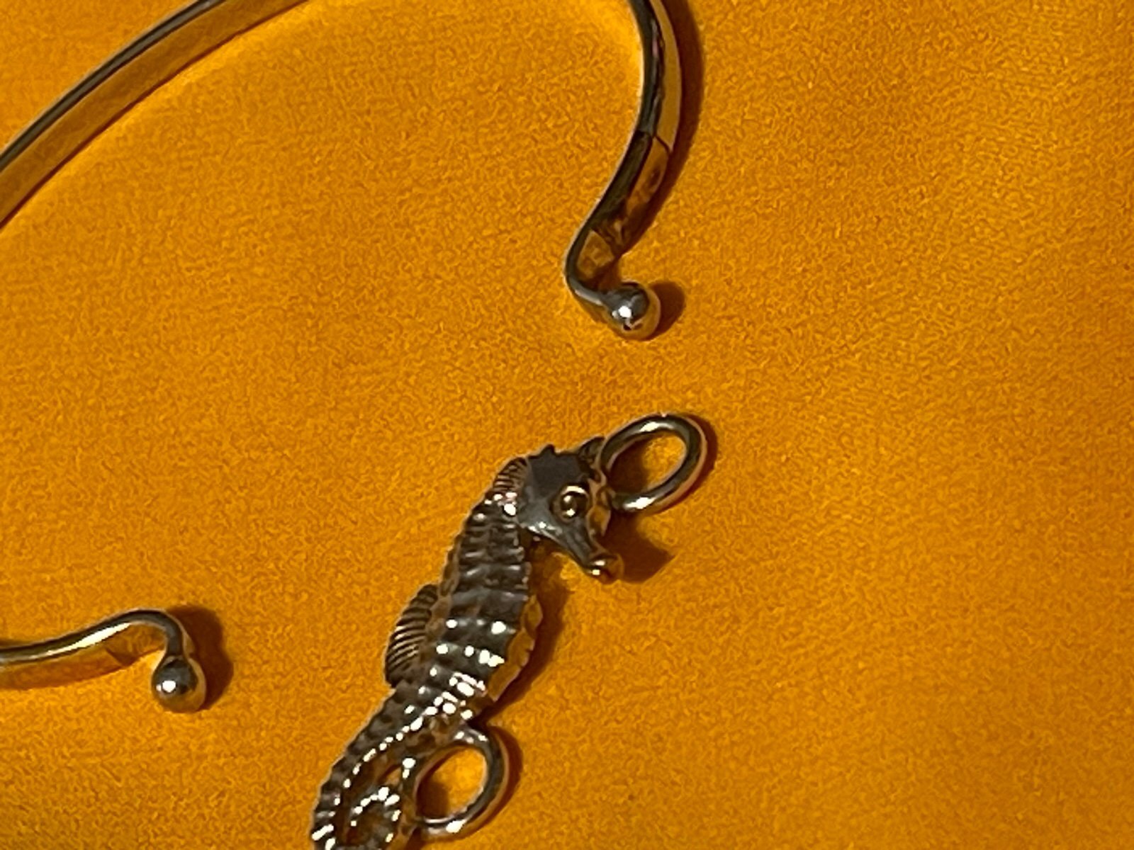 Kovel Sterling Seahorse Topper & Bangle Bracelet