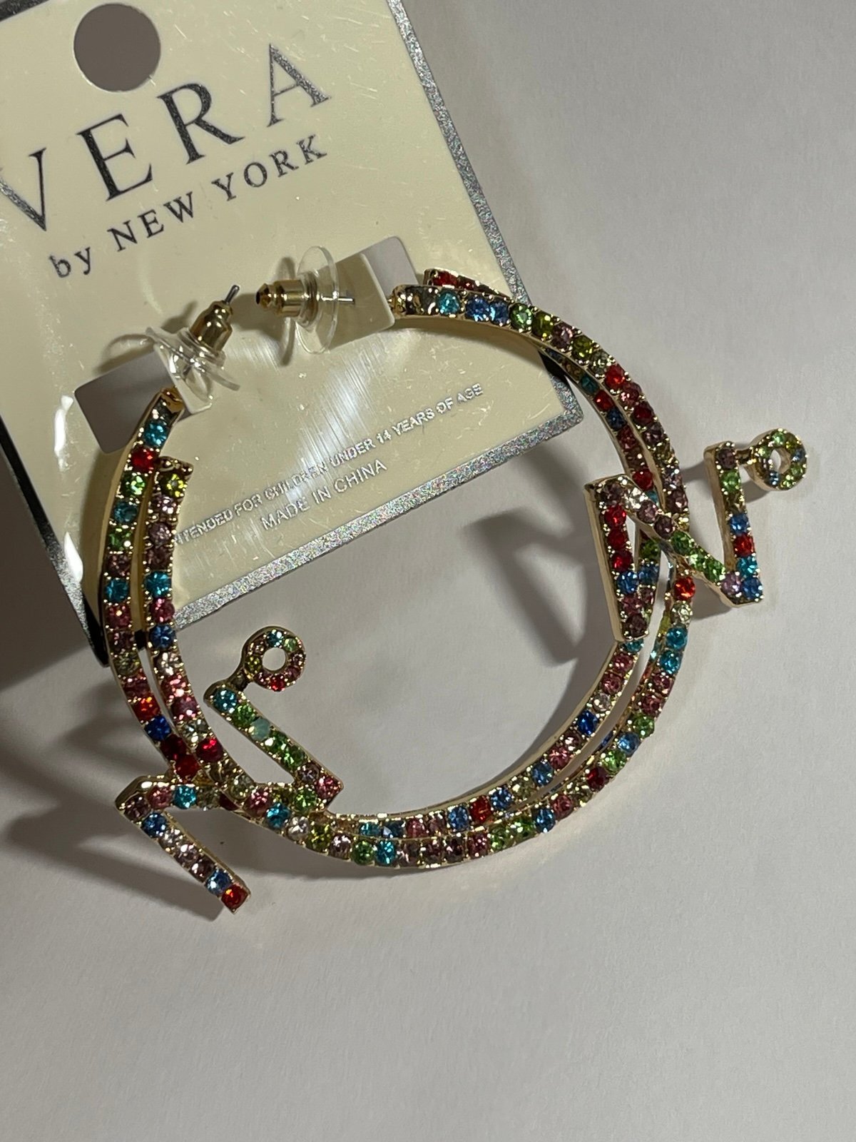 Vera by New York GoldTone & Rhinestone Earrings