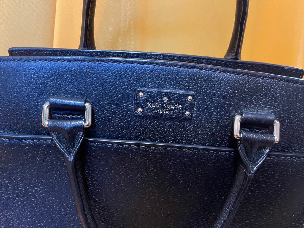 Kate Spade Cameron Black Leather Satchel Crossbody Bag + Cardholder Set