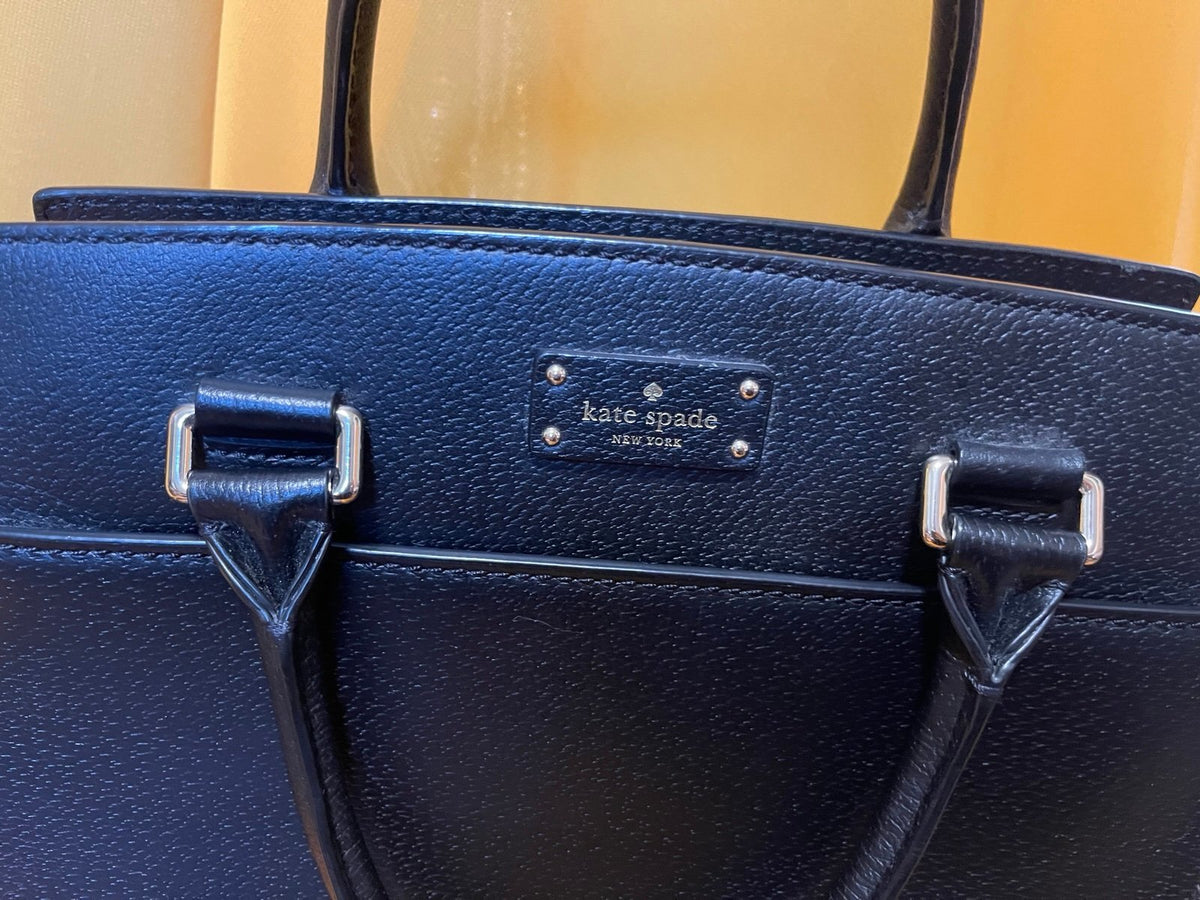 Kate Spade Cameron Black Leather Satchel Crossbody Bag + Cardholder Set