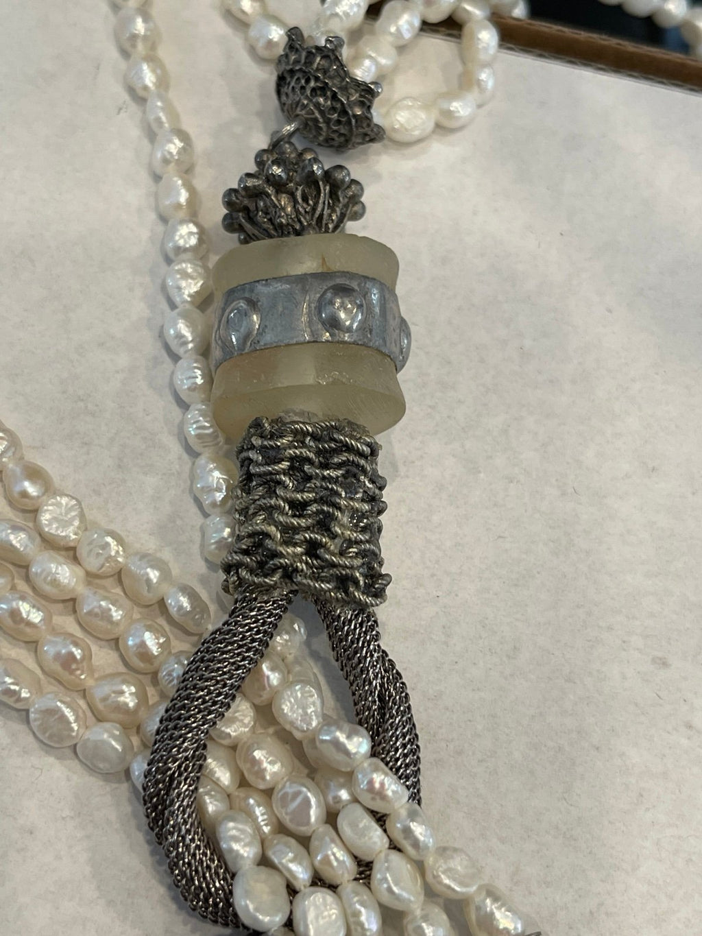 Vintage 23" 5-Strand Freshwater Pearl Artisan Necklace