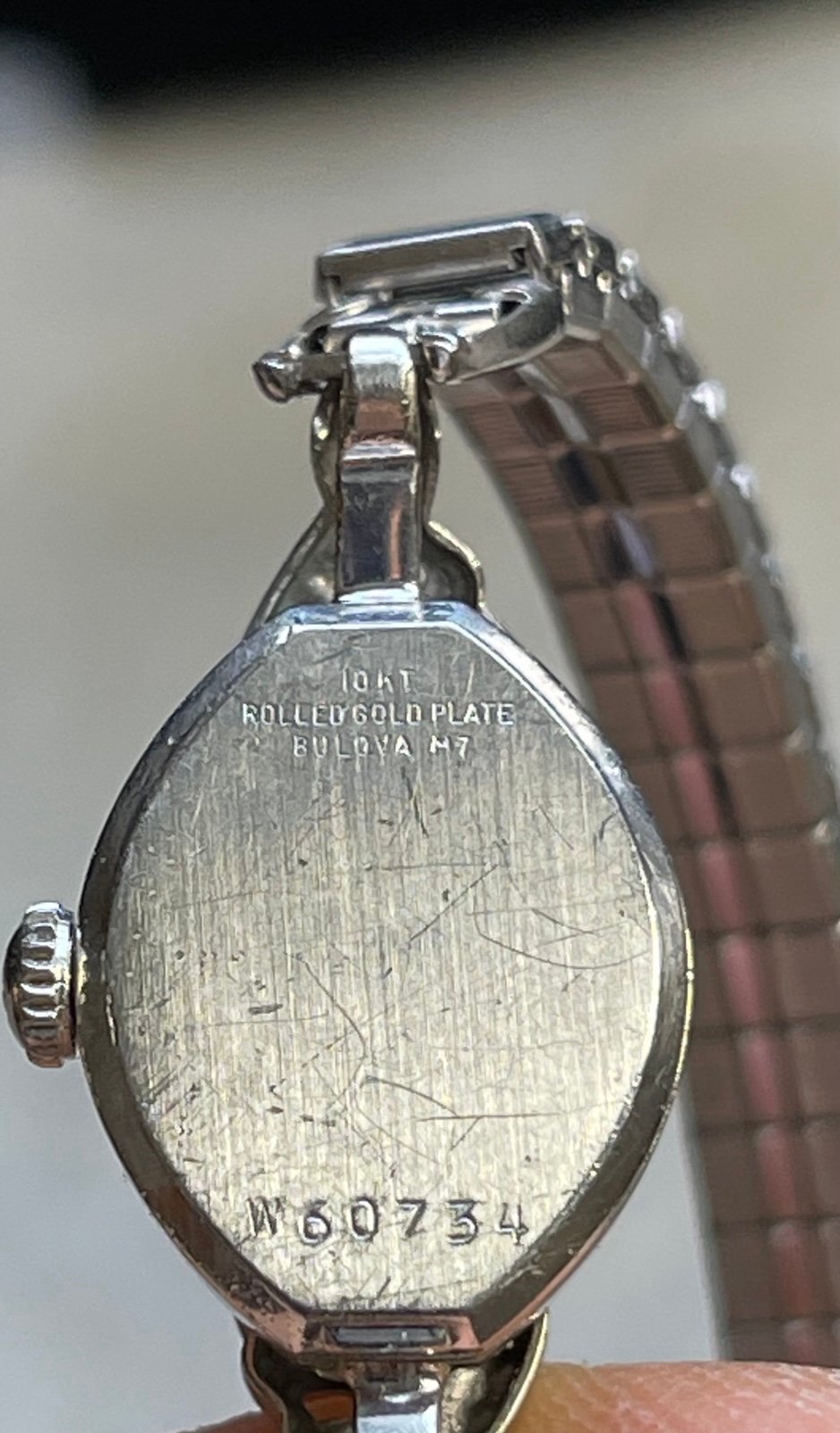 1964 Bulova 23Jewel Diamond Watch 10K White Gold Plate