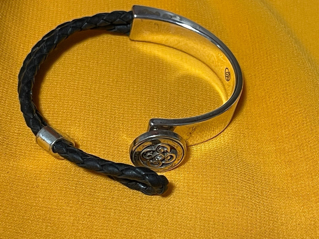 Brighton Black Braid and Silvertone Bracelet