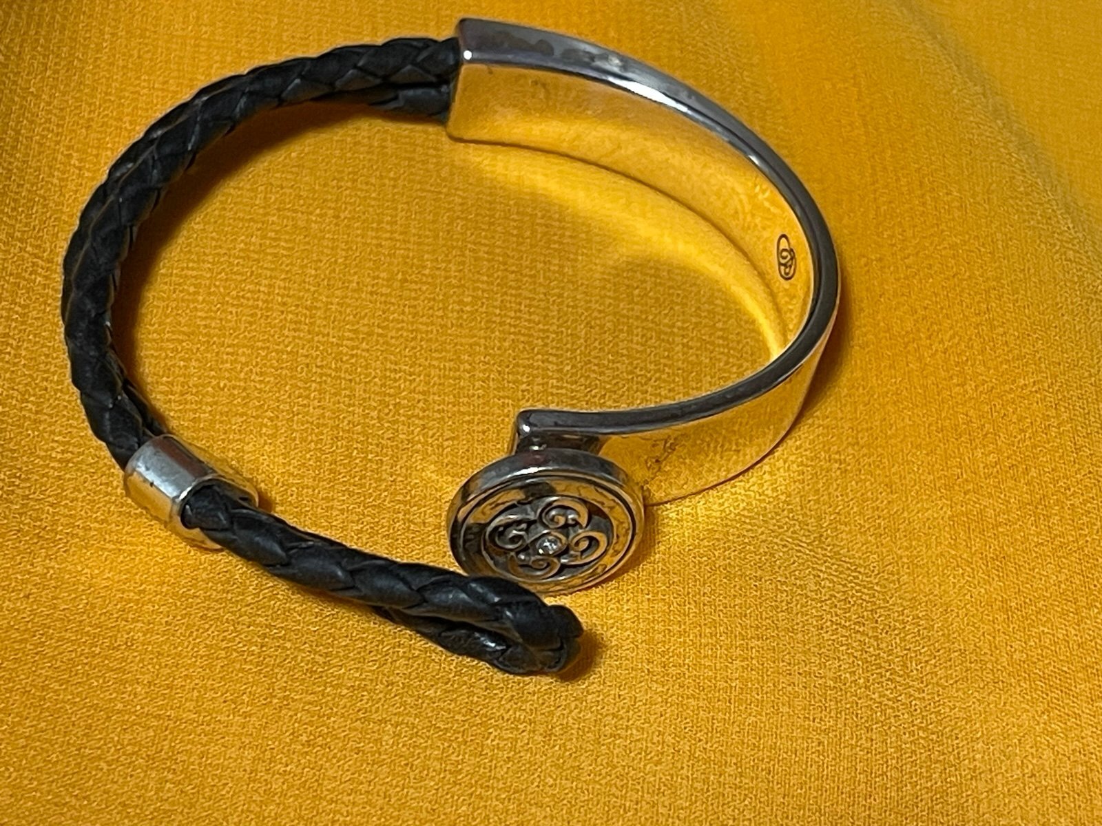 Brighton Black Braid and Silvertone Bracelet