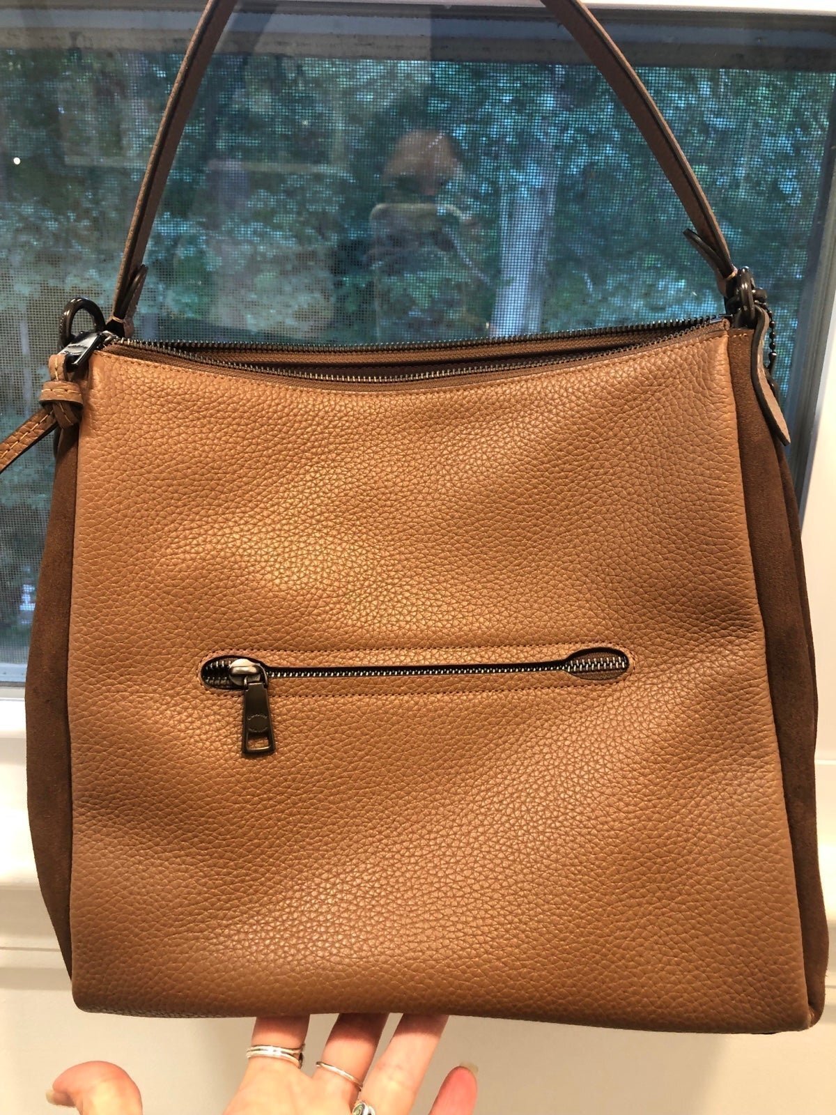 Coach Shay Pebbled Leather and Suede Shoulder Bag- preloved /Purse