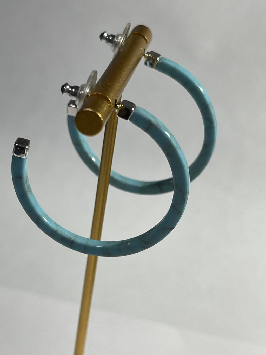 Ralph Lauren Blue ‘Marbled’ Hoop Earrings