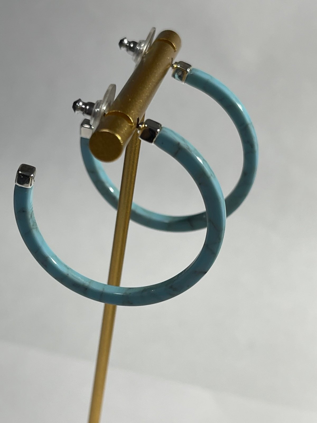 Ralph Lauren Blue ‘Marbled’ Hoop Earrings