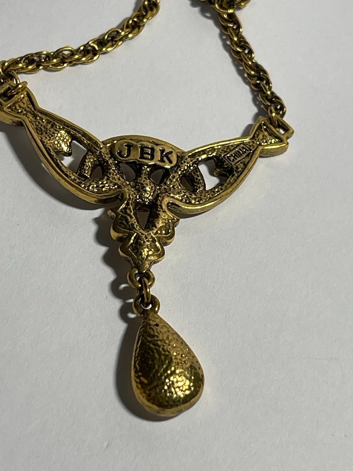 Jacqueline Bouvier Kennedy (JBK) Gold-tone Crystal Pendant Necklace