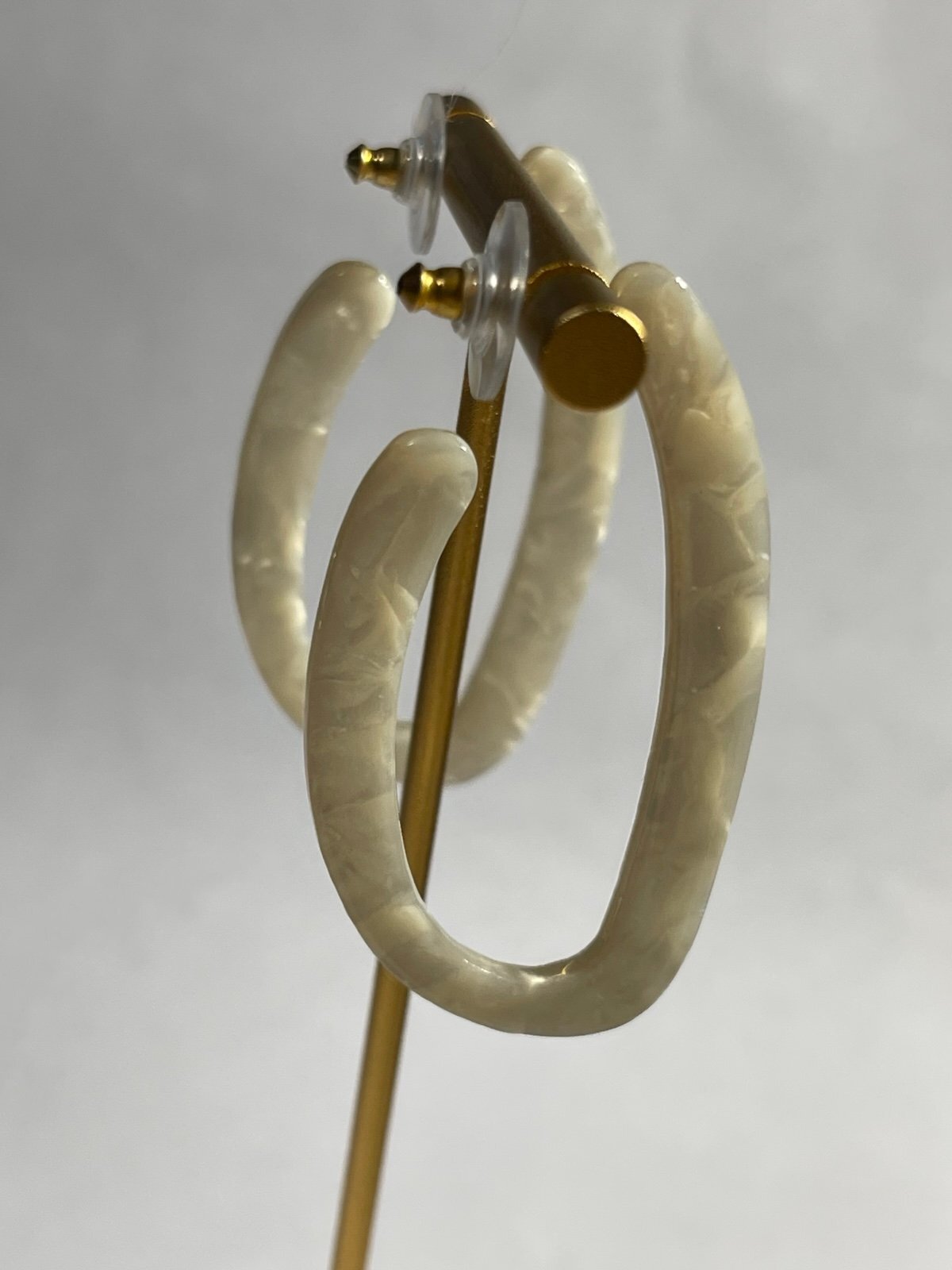 INC International Concepts White Resin Earrings