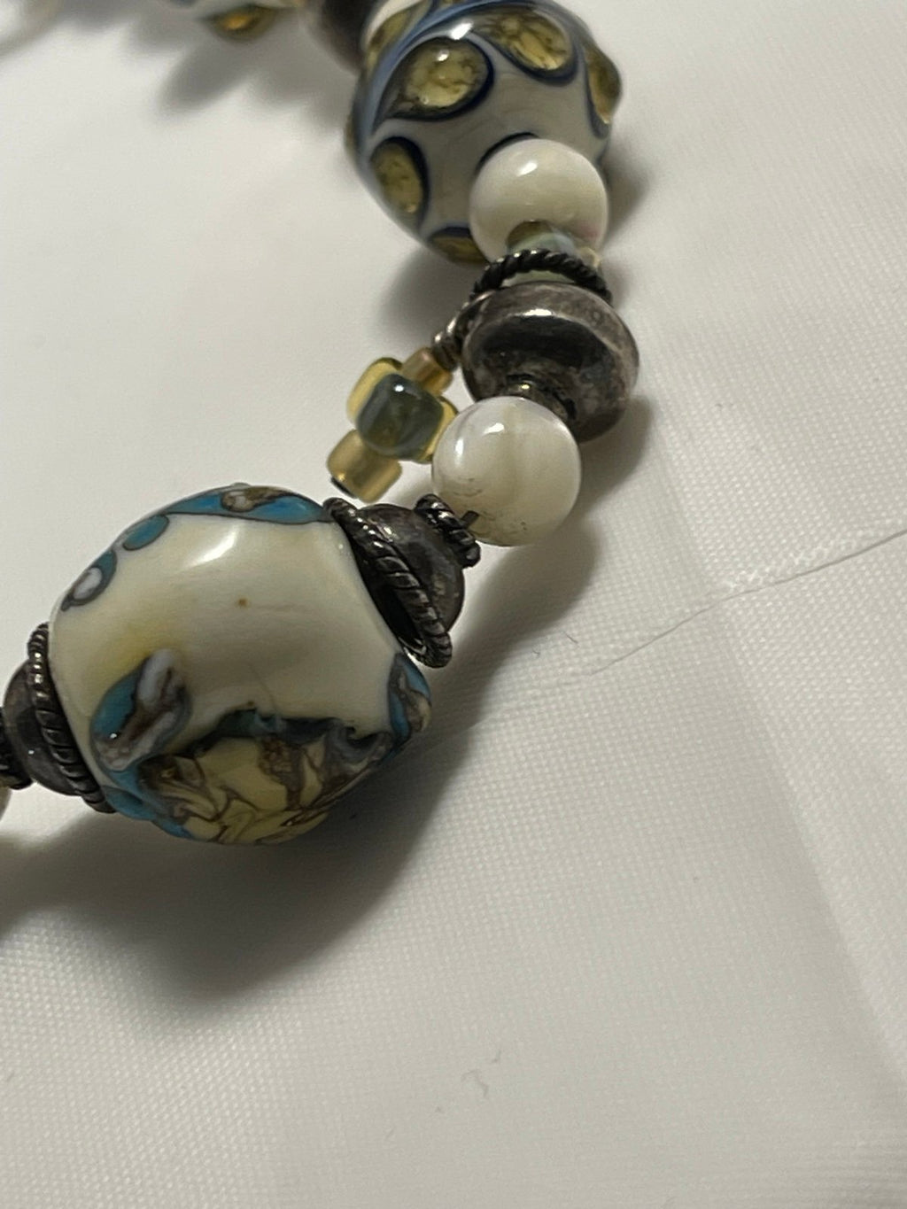 Vintage (1940’s) Italian Wedding Bead Bronze Toggle Bracelet
