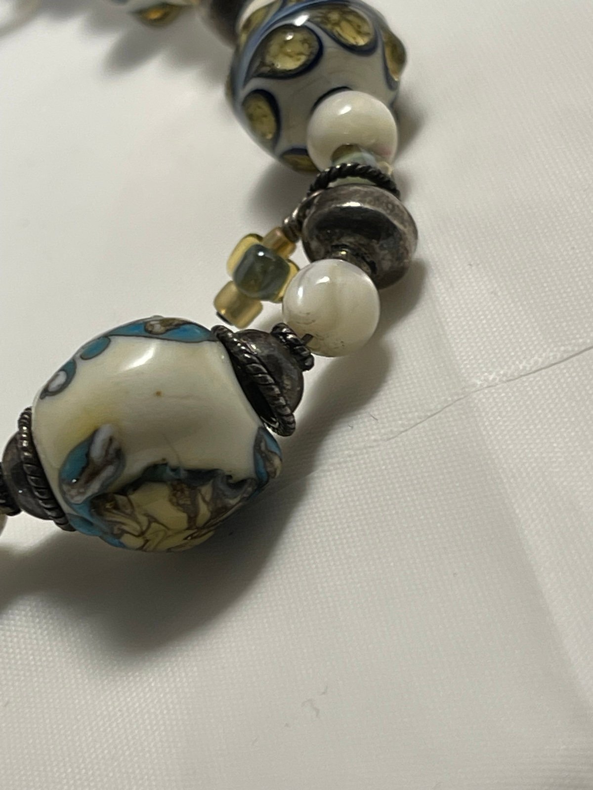 Vintage (1940’s) Italian Wedding Bead Bronze Toggle Bracelet