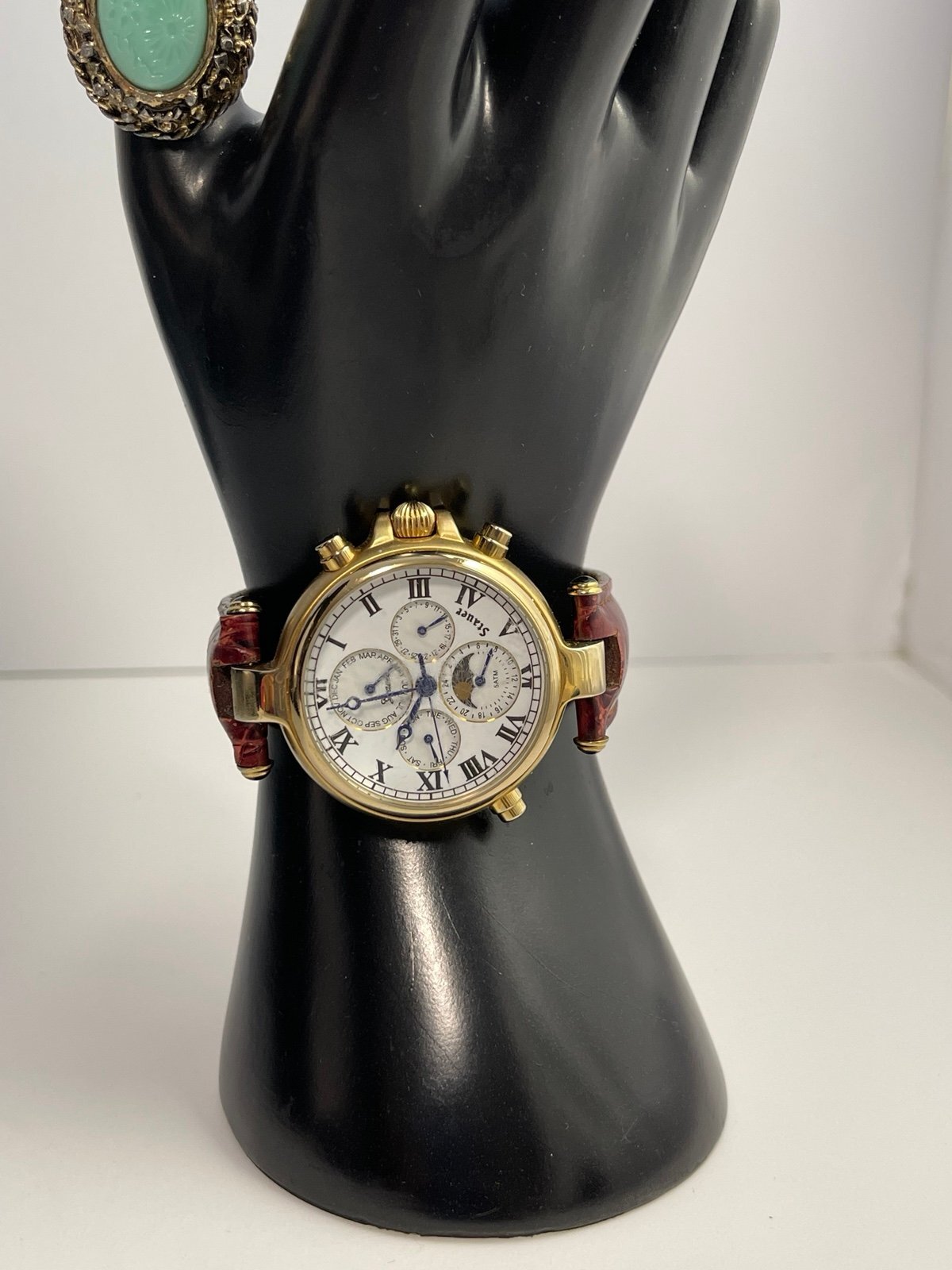 Men’s Stauer Automatic 13373 5ATM Watch with Leather Band