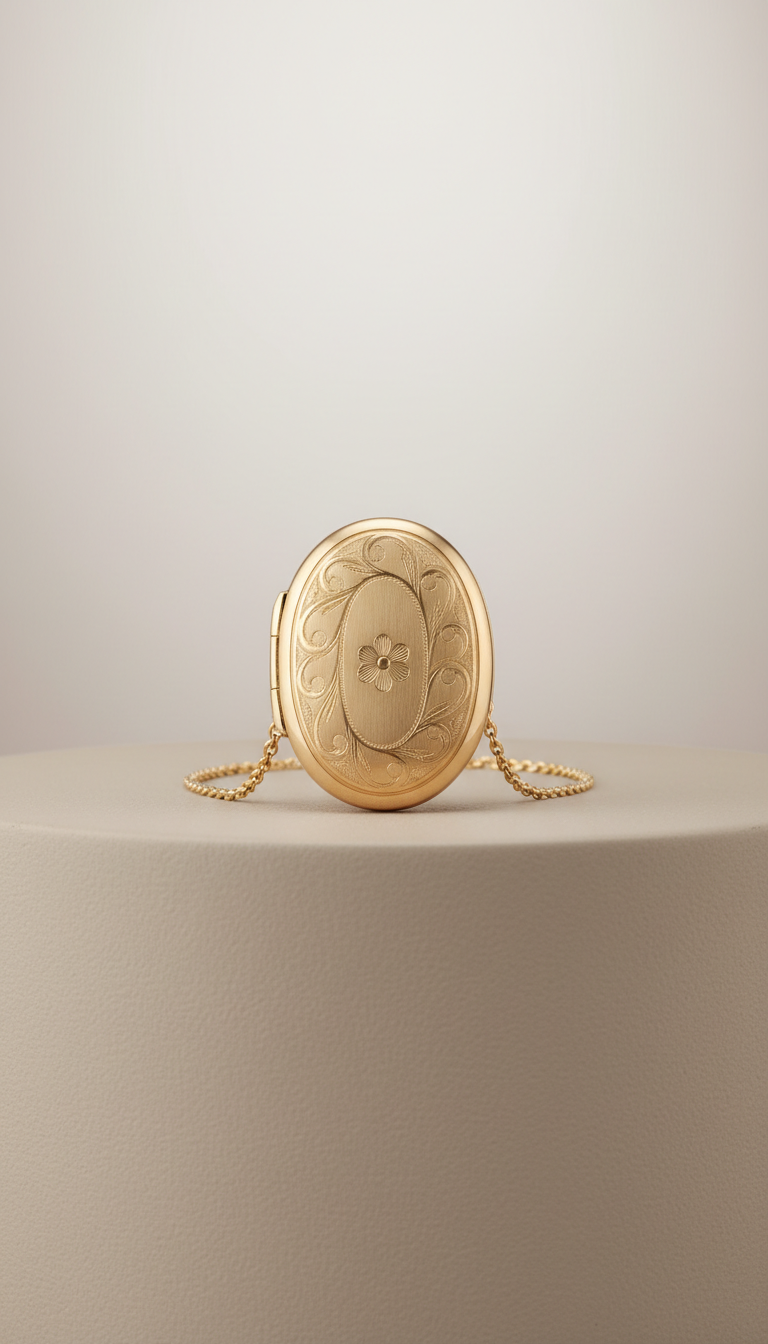 Estate Gold Locket Necklace