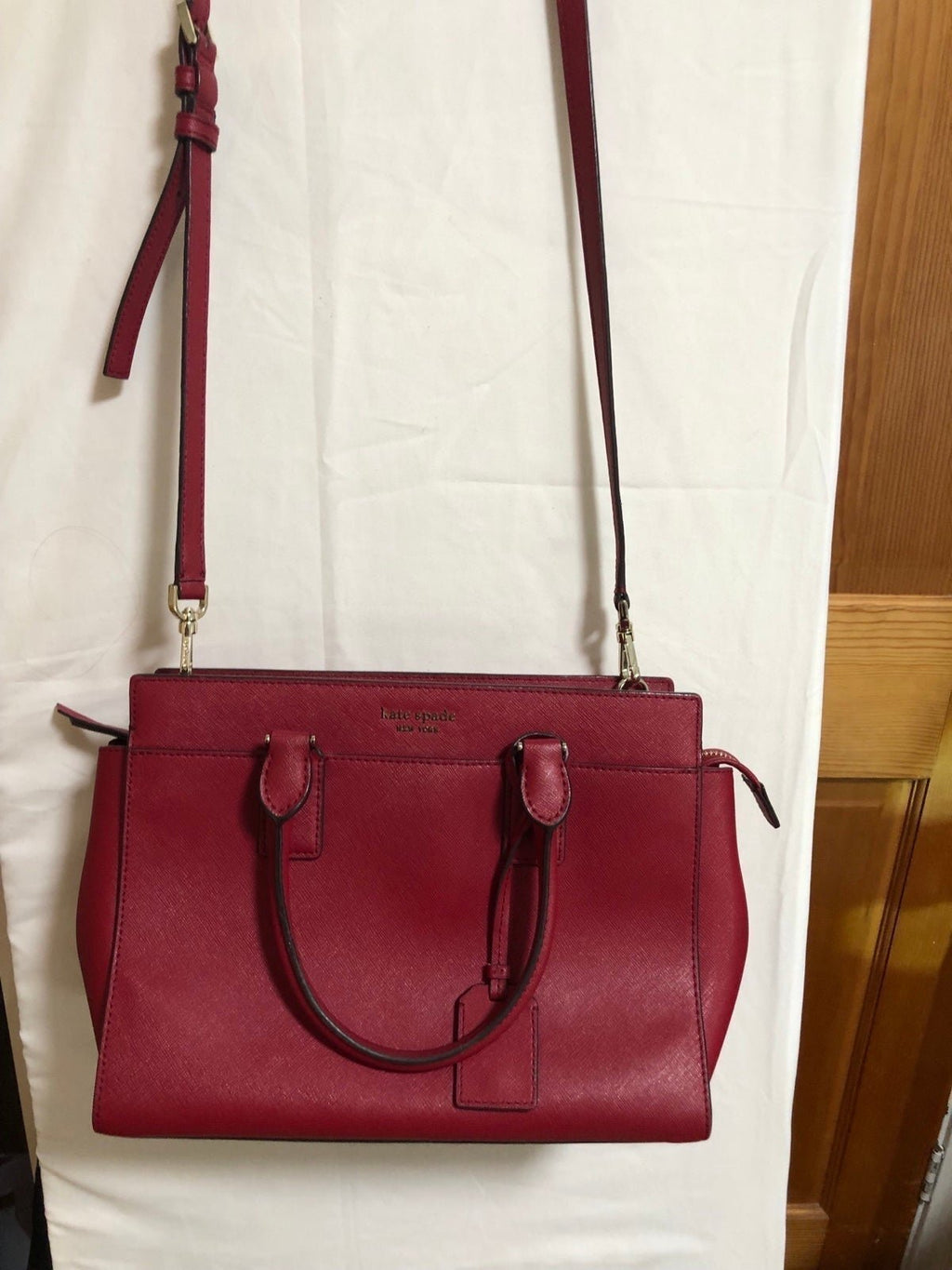 Kate Spade Cameron Red Leather Handbag + COA