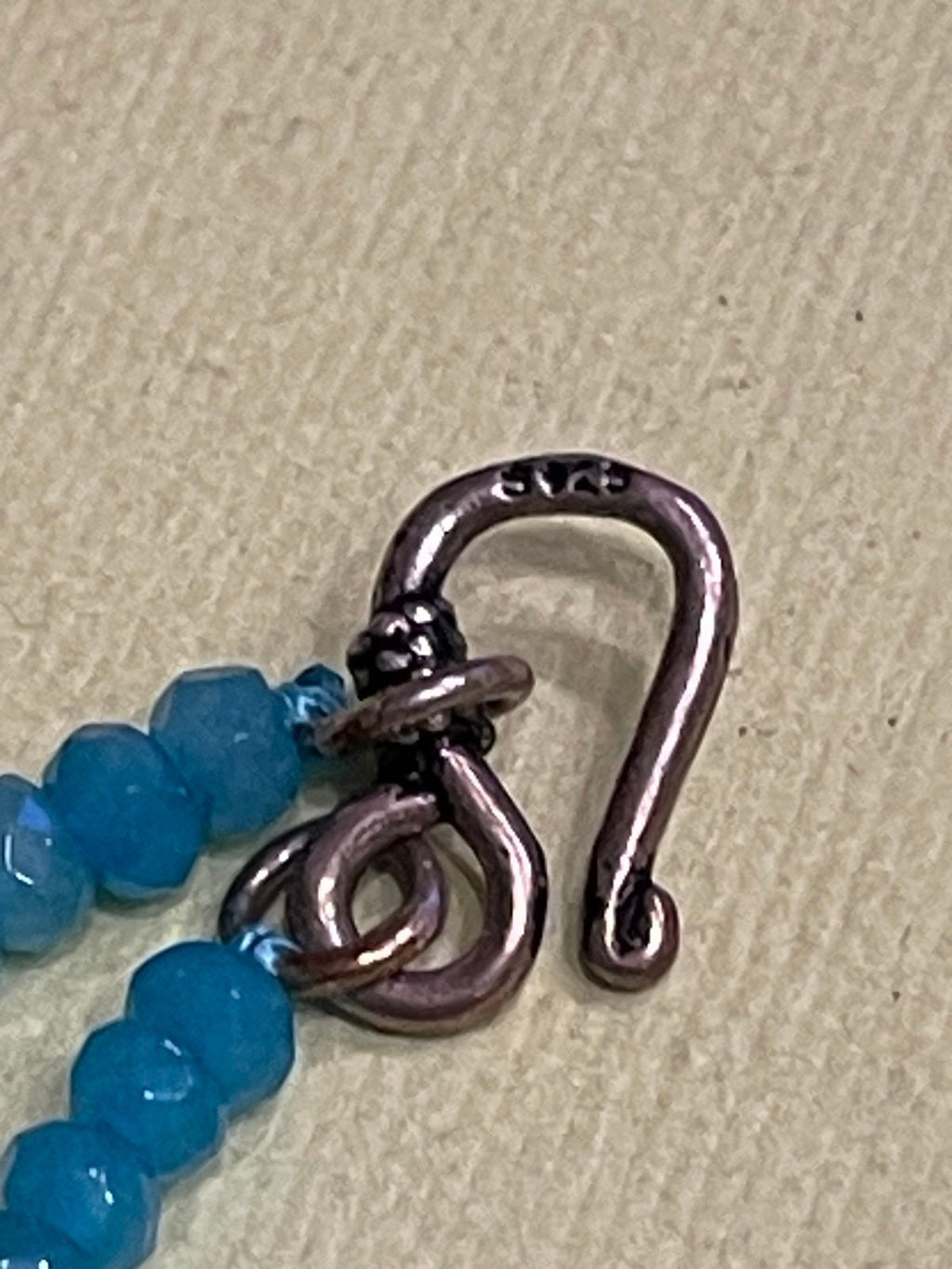 Apatite Bead Necklace w/ Blue Topaz & Titanium Druzy Pendant – 925 Sterling – 18