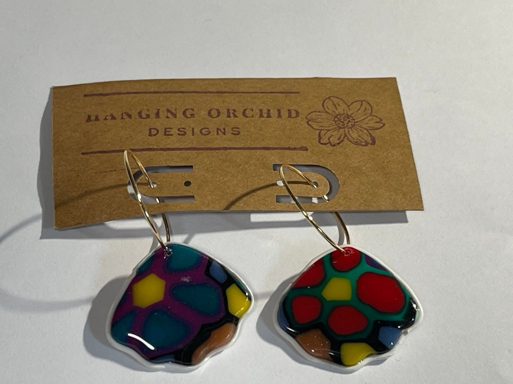 Hanging Orchid Designs Dangle Acrylic Earrings