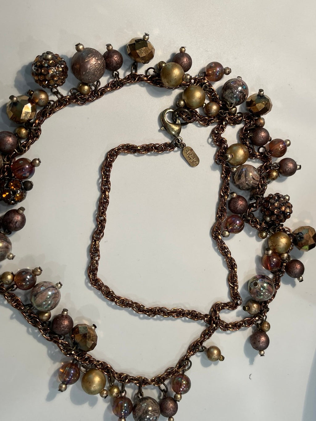 Treska 36” Boho Necklace Mixed Bead & CopperTone Chain