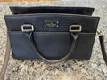 Kate Spade New York Black Pebbled Leather Satchel Crossbody Bag Medium