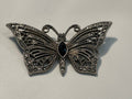 Marcasite & Rhinestone Filigree Design Butterfly Brooch