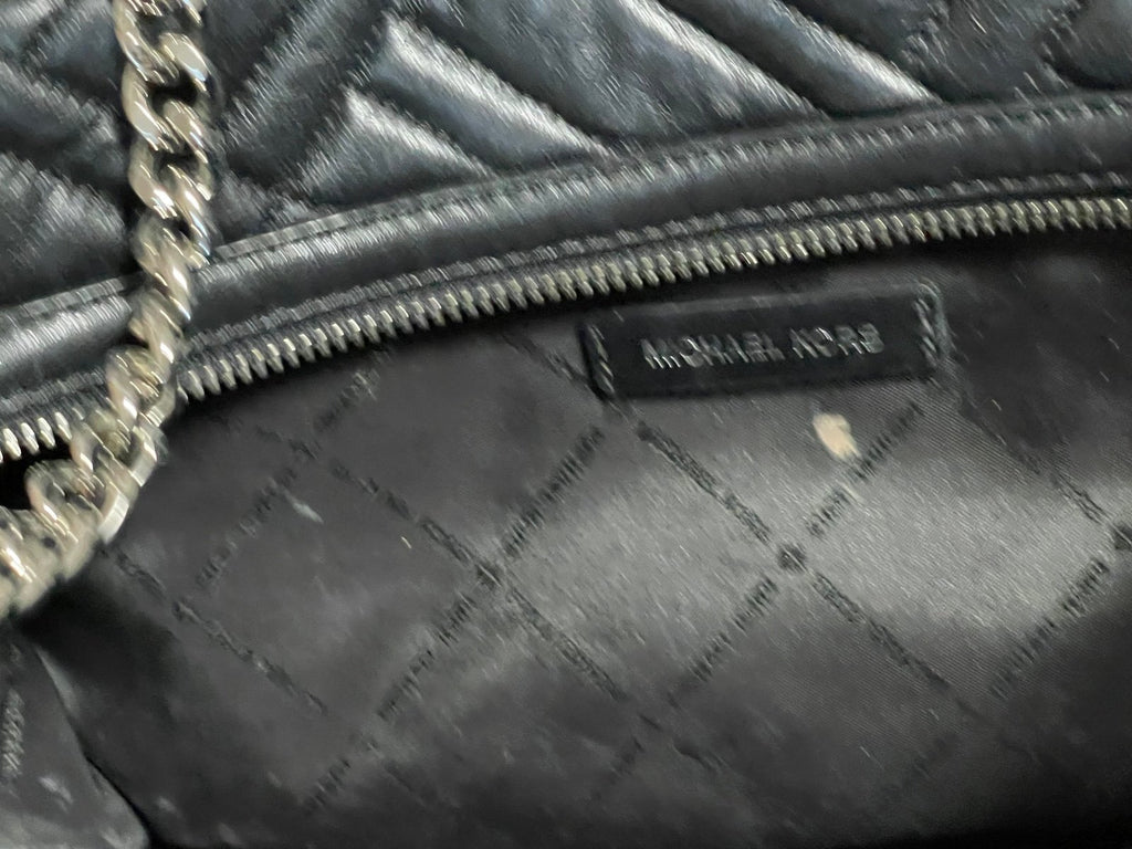 Michael Kors Black Quilted Leather Chain Shoulder Bag MK