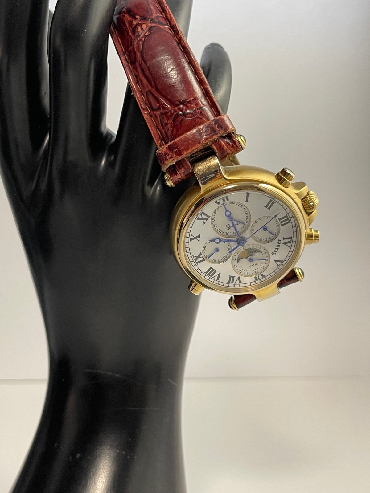 Men’s Stauer Automatic 13373 5ATM Watch with Leather Band