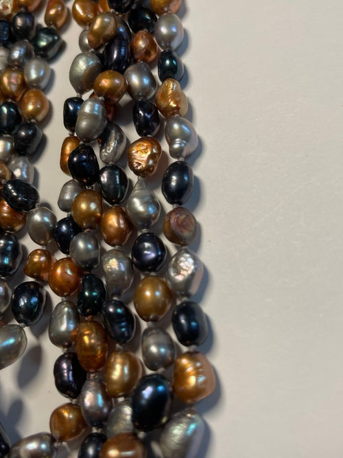 19” Sterling Freshwater Pearl Multi-strand Necklace